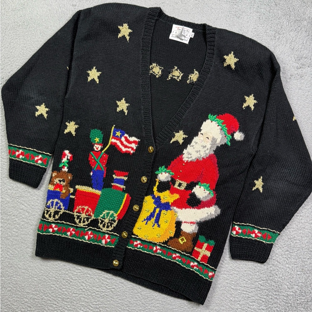 Vintage‎ Talbots Ugly Christmas Cardigan Sweater Hand Knitted